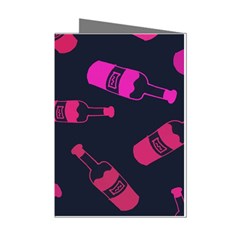 Wine Wine Bottles Background Graphic Mini Greeting Cards (pkg Of 8) by Ravend