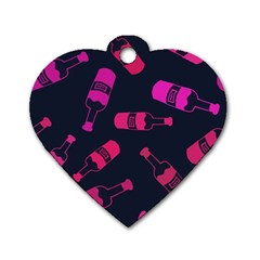 Wine Wine Bottles Background Graphic Dog Tag Heart (one Side) by Ravend