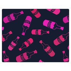 Wine Wine Bottles Background Graphic Premium Plush Fleece Blanket (medium) by Ravend