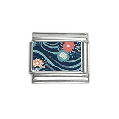 Waves Flowers Pattern Water Floral Minimalist Italian Charm (9mm)