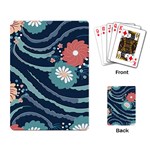 Waves Flowers Pattern Water Floral Minimalist Playing Cards Single Design (Rectangle) Back