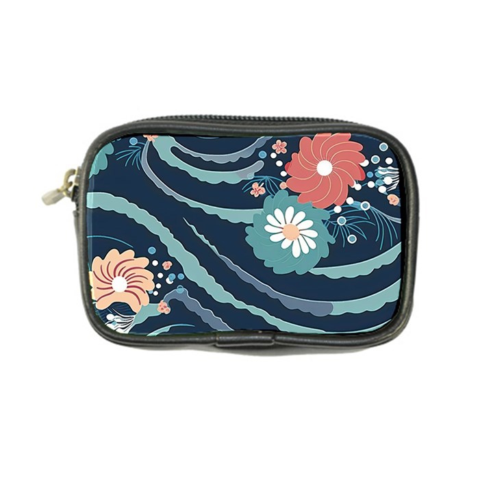 Waves Flowers Pattern Water Floral Minimalist Coin Purse