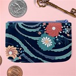 Waves Flowers Pattern Water Floral Minimalist Large Coin Purse Back