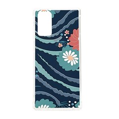 Waves Flowers Pattern Water Floral Minimalist Samsung Galaxy Note 20 Tpu Uv Case by Ravend