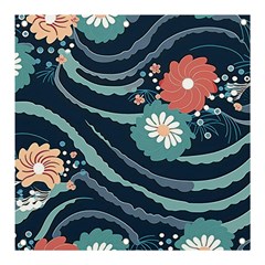 Waves Flowers Pattern Water Floral Minimalist Banner And Sign 3  X 3  by Ravend