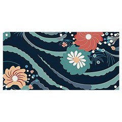 Waves Flowers Pattern Water Floral Minimalist Banner And Sign 4  X 2  by Ravend