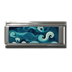 Waves Ocean Sea Abstract Whimsical Abstract Art Superlink Italian Charm (9mm) by Ravend