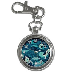 Waves Ocean Sea Abstract Whimsical Abstract Art Key Chain Watches by Ravend