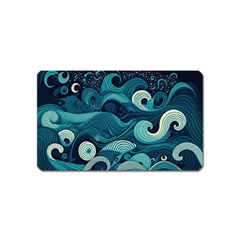 Waves Ocean Sea Abstract Whimsical Abstract Art Magnet (name Card) by Ravend