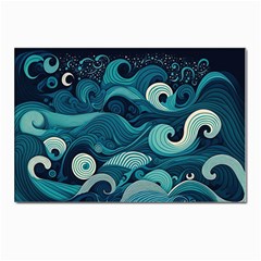 Waves Ocean Sea Abstract Whimsical Abstract Art Postcard 4 x 6  (pkg Of 10) by Ravend