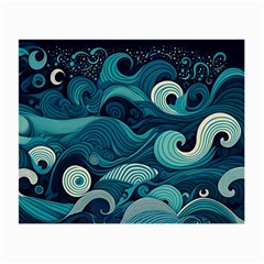 Waves Ocean Sea Abstract Whimsical Abstract Art Small Glasses Cloth by Ravend