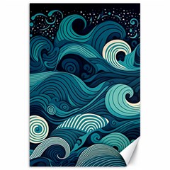 Waves Ocean Sea Abstract Whimsical Abstract Art Canvas 20  X 30  by Ravend