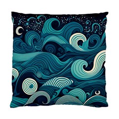 Waves Ocean Sea Abstract Whimsical Abstract Art Standard Cushion Case (one Side) by Ravend