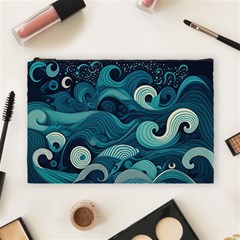 Waves Ocean Sea Abstract Whimsical Abstract Art Cosmetic Bag (large) by Ravend