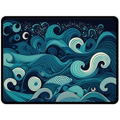 Waves Ocean Sea Abstract Whimsical Abstract Art One Side Fleece Blanket (large) by Ravend