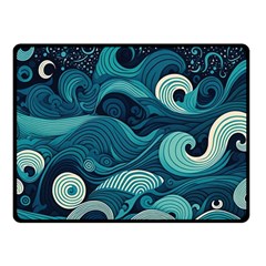 Waves Ocean Sea Abstract Whimsical Abstract Art One Side Fleece Blanket (small) by Ravend