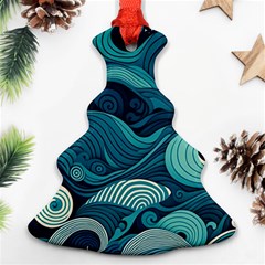 Waves Ocean Sea Abstract Whimsical Abstract Art Ornament (christmas Tree)  by Ravend