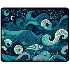 Waves Ocean Sea Abstract Whimsical Abstract Art Fleece Blanket (medium) by Ravend