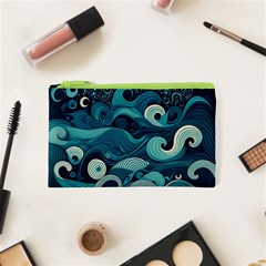 Waves Ocean Sea Abstract Whimsical Abstract Art Cosmetic Bag (xs) by Ravend