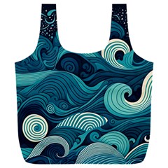 Waves Ocean Sea Abstract Whimsical Abstract Art Full Print Recycle Bag (xxxl) by Ravend