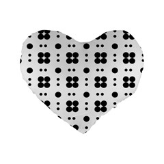 Polka Dot  Svg Standard 16  Premium Heart Shape Cushions by 8989