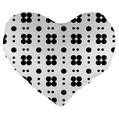 Polka Dot  Svg Large 19  Premium Flano Heart Shape Cushions by 8989