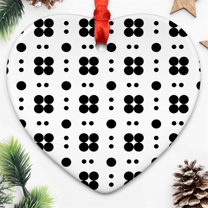 Polka Dot  Svg Heart Ornament (Two Sides)