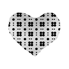 Polka Dot  Svg Standard 16  Premium Flano Heart Shape Cushions by 8989