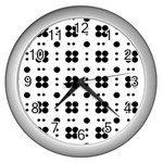 Polka Dot  Svg Wall Clock (Silver) Front