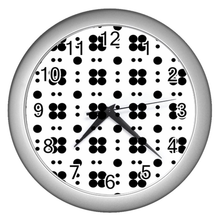 Polka Dot  Svg Wall Clock (Silver)