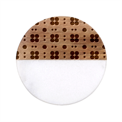 Polka Dot  Svg Classic Marble Wood Coaster (round) 