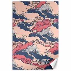 Waves Ocean Sea Water Pattern Rough Seas Canvas 24  X 36  by Ravend