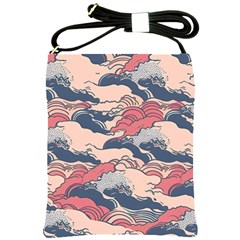 Waves Ocean Sea Water Pattern Rough Seas Shoulder Sling Bag by Ravend