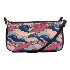 Waves Ocean Sea Water Pattern Rough Seas Shoulder Clutch Bag by Ravend