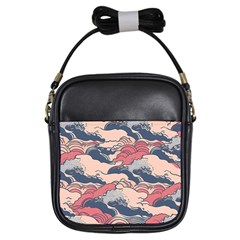 Waves Ocean Sea Water Pattern Rough Seas Girls Sling Bag by Ravend