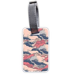 Waves Ocean Sea Water Pattern Rough Seas Luggage Tag (one Side) by Ravend