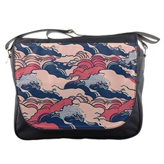 Waves Ocean Sea Water Pattern Rough Seas Messenger Bag by Ravend