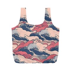 Waves Ocean Sea Water Pattern Rough Seas Full Print Recycle Bag (m) by Ravend