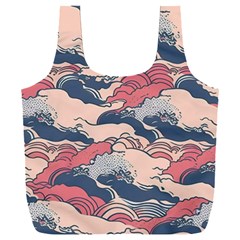 Waves Ocean Sea Water Pattern Rough Seas Full Print Recycle Bag (xxl) by Ravend