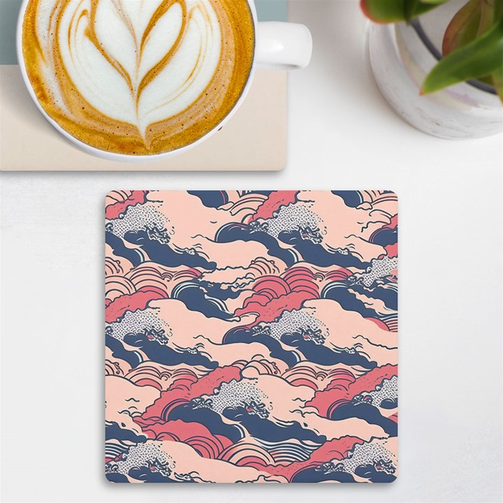 Waves Ocean Sea Water Pattern Rough Seas UV Print Square Tile Coaster 