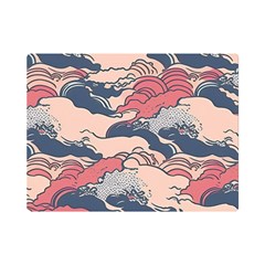 Waves Ocean Sea Water Pattern Rough Seas One Side Premium Plush Fleece Blanket (mini) by Ravend