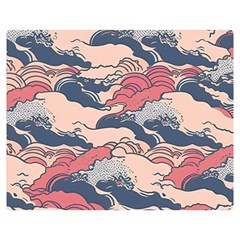 Waves Ocean Sea Water Pattern Rough Seas One Side Premium Plush Fleece Blanket (medium) by Ravend