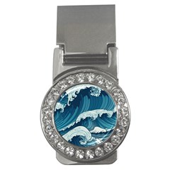 Waves Ocean Sea Pattern Water Tsunami Rough Seas Money Clips (cz)  by Ravend