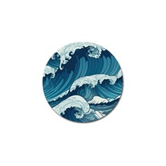 Waves Ocean Sea Pattern Water Tsunami Rough Seas Golf Ball Marker by Ravend