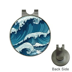 Waves Ocean Sea Pattern Water Tsunami Rough Seas Hat Clips With Golf Markers by Ravend