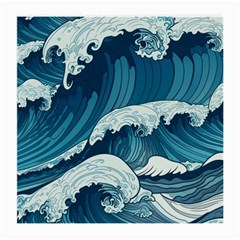 Waves Ocean Sea Pattern Water Tsunami Rough Seas Medium Glasses Cloth (2 Sides) by Ravend