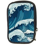 Waves Ocean Sea Pattern Water Tsunami Rough Seas Compact Camera Leather Case Front