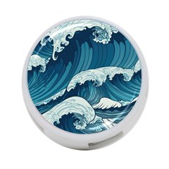 Waves Ocean Sea Pattern Water Tsunami Rough Seas 4-port Usb Hub (two Sides) by Ravend