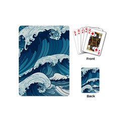 Waves Ocean Sea Pattern Water Tsunami Rough Seas Playing Cards Single Design (mini) by Ravend