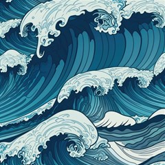 Waves Ocean Sea Pattern Water Tsunami Rough Seas Play Mat (rectangle)